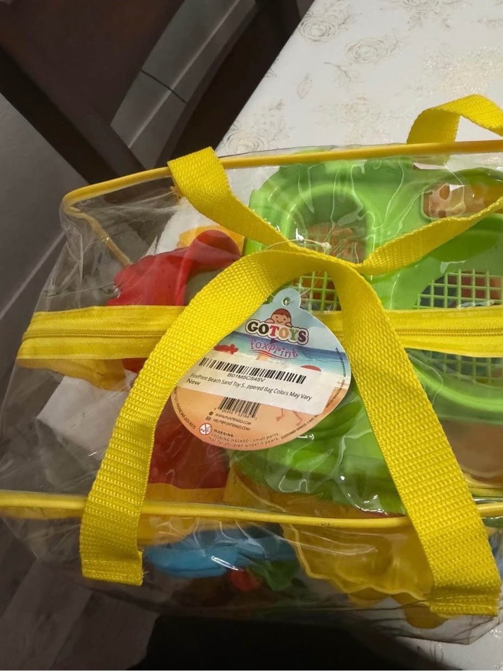Yellow Kids Beach Toy Set with Green and Teal Accessories - Picture 2 of 7